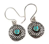 SILVERTROVE Boucles d'oreilles pendantes en argent sterling 925 avec turquoise bleue cuivrée, cadeau fait main, CEG04BI