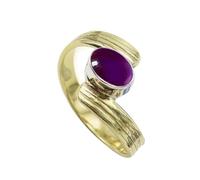 SILVERTROVE Cabochon améthyste pierre précieuse 925 bague en argent Sterling hommes femmes déclaration cadeau bague bijoux faits à la main CRG1095BW_55 (17.5)