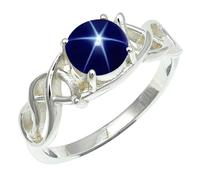 SILVERTROVE en avec pierre précieuse Saphir bleu Linde Star (laboratoire) Bague plaquée argent article cadeau bijoux faits main CRG1257BG_53 (16.9)