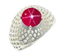 SILVERTROVE en avec pierre précieuse Saphir rose Linde Star (laboratoire) Bague plaquée argent article cadeau bijoux faits main CRG1256BH_53 (16.9)