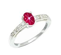 SILVERTROVE en avec pierre précieuse Saphir rose Linde Star (laboratoire) Bague plaquée argent article cadeau bijoux faits main CRG1240BH_53 (16.9)
