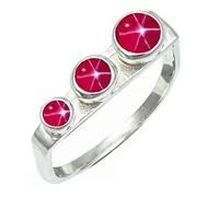 SILVERTROVE en Bague plaquée argent avec pierre précieuse Saphir rose Linde Star (laboratoire) pour homme et femme, article cadeau, bijoux faits main CRG1265BH_53 (16.9)