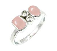 SILVERTROVE Pierre précieuse Quartz rose Bague plaquée argent femmes C1153BX28_74 (23.6)
