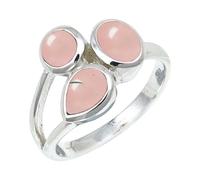 SILVERTROVE Pierre précieuse Quartz rose Bague plaquée argent femmes C1154BX28_74 (23.6)