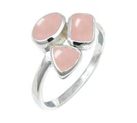 SILVERTROVE Pierre précieuse Quartz rose Bague plaquée argent femmes C1155BX28_74 (23.6)