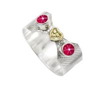 SILVERTROVE Rose Lindy Star Lab Grown Gemstone 925 Bague en argent sterling Hommes Femmes Déclaration Cadeau Bague Bijoux faits à la main CRG1096BH_47 (15.0)