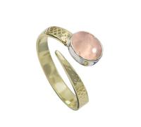 SILVERTROVE Rose Qaurtz pierre précieuse 925 bague en argent Sterling hommes femmes déclaration cadeau bague bijoux faits à la main CRG1093BX_57 (18.1)