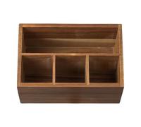 Silverware Caddy - Porte-couverts En Bois, Organisateur D'ustensiles À 4 Grilles | Stockage De Comptoir En Bois Naturel Durable, Conception D'accès Facile, Idéal Pour La Cuisine, Les Repas, Les Pique-