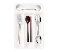 Silverware Organizer For Drawer, Compact Holder With 4 Compartment For Forks, Silverware Trays For Kitchen Drawers, Cooking Kitchen Cabinet Countertop Home Apartment Dorm College Camping House