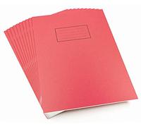 SILVINE A4 Cahier d'exercices 80 PAGES ligné avec marge, Rouge , 10 pièces