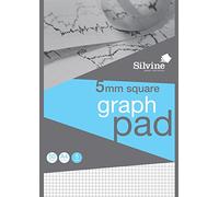 Silvine A4GPX Bloc de 50 feuilles de papier 90 g/m² à carreaux imprimés 5 mm Format A4