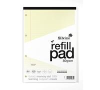Silvine Bloc de 100 feuilles de papier crème A4 pour dyslexie lignée avec marge