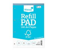 Silvine Bloc de feuilles A4 160 pages Ligné 8 mm avec marge - Réf FSCRP80