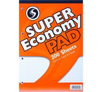Silvine - Bloc de recharge "Super Economy", Étroit, A4 Pack de 3 SG38725 (Taille unique) (Jaune/Noir)