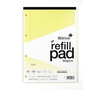 Silvine Bloc-notes A4 papier jaune pour dyslexie, ligné avec marge (100 pages)