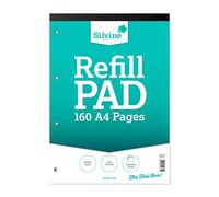 Silvine Bloc-notes de 160 pages A4 relié, 4 perforations Grille - Pois Single -