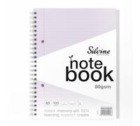 Silvine Carnet A5 en papier lilas pour dyslexie | 100 pages à spirales, papier teinté 80 g/m² pour apprentissage et aide à la mémoire SEN