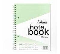 Silvine Carnet A5 vert Dyslexie | 100 pages à spirales, papier teinté 80 g/m² pour apprentissage et aide à la mémoire SEN