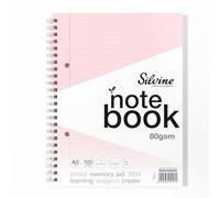 Silvine Carnet de notes A5 en papier rose pour dyslexie | 100 pages à spirales, papier teinté 80 g/m² pour apprentissage et aide à la mémoire SEN