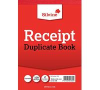 Silvine Carnet de reçus en double format 100 reçus par livre, gommé (148 x 105 mm)