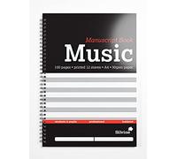 Silvine Livre manuscrit de musique A4 - Imprimé 12 portées (100 pages)