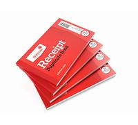 Silvine Lot de 4 carnets de reçus de caisse double gommés 63 x 106 mm (30 reçus) Rouge