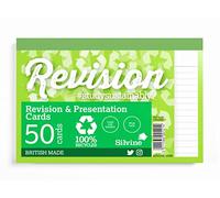 Silvine Luxpad Revision Lot de 50 cartes flash recyclées lignées Blanc Format A6
