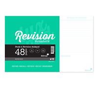Silvine Luxpad Sous-main de révision et d'étude à reliure adhésive avec 48 pages imprimées Blanc 360 x 230 mm