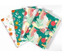 Silvine Marlene West TWA4MW Lot de 4 cahiers à spirale A4 160 pages lignées avec marge