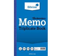 Silvine Triplicate Livre Carbonless Memo Ruled Feint 1-100 210x127mm Ref 705 Lot de 5