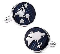 SILVIO Milano Boutons de Manchette Nautiques | Homme | Cartable Mer Marine | Couleur Bleu et Argent