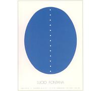 Silvio Zamorani editore Fontana - Ellisse Blu (Ellipse Bleu) - 70 x 50 cm - Sérigraphie imprimée sur Une Feuille de Papier avec Trous perforés