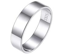 Silvora Alliance Argent Couples Bague Annulaire Homme 5 mm 59-Bagues Femme Mini Anneau Pouce Petit Fille Bijou Fiancaille Cadeau Mariage Adolescent Jeune