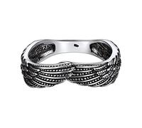 Silvora Anneau Bague Ailes S Embrasse 52 Femme Argent 925 Chaine Doigt Fine Sterling Petite Bagues Homme Fille Enfant Garçon Ami Cadeau Noël Fête Mères Pères