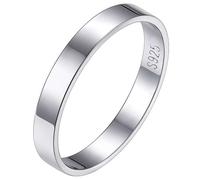 Silvora Bague Alliance Couples Argent Anneau 925 Fine Annulaire 3 mm 62-Mini Sterling Petit Bagues Cercle Fille Bijou Fiancaille Cadeau Noel Jeune Ado Copine