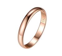 Silvora Bague Annulaire Femme Argent 49 3 mm Bagues Fine Or Rose Mini Anneau Pouce Alliance Petit Fille Bijou Fiancaille Cadeau Mariage Couple Maman Fetes des Meres