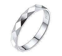 Silvora Bague Petit Doigt Femme Argent 54 3 mm Bagues Fine Mini Anneau Pouce Alliance Petit Fille Bijou Fiancaille Cadeau Mariage Couple Mariage Meres Couple