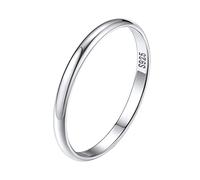 Silvora Bague Pouce Argent Tres Fine 2 mm 59-Bagues Femme Annulaire Mini Anneau Pouce Alliance Petit Fille Bijou Fiancaille Cadeau Couple Mariage Valentin