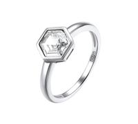 Silvora Bague Pouce Argent Zricon Blanc Tres Fine 2 mm 59-Bagues Femme Annulaire Mini Anneau Pouce Alliance Petit Fille Bijou Fiancaille Cadeau Couple Mariage Valentin