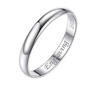 Silvora Bague Pouce Femme Argent 3 mm 64-Bagues 925 Fine Graver Mini Anneau Pouce Alliance Petit Fille Bijou Fiancaille Cadeau Mariage Couple Maman Fetes des Meres
