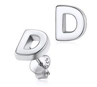 Silvora Boucles d'Oreilles Argent 925 Lettre D Femme Sterling Clou d'Oreille Fille Alphabet Mignon Bijoux Cadeau Mariage Noel Valentin Copine
