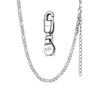 Silvora Chaine Argent Homme 50 cm 3mm 925 Massif Sterling Collier Longue Garcon Figaro Ras du Cou Maille Fine Bijoux Cadeau Enfant Saint Valentin
