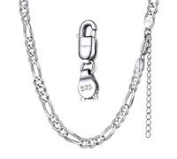 Silvora Chaine Argent Homme 925 45 cm 5mm Massif Sterling Collier Garcon Figaro Court Ras du Cou Maille Fine Bijoux Cadeau Enfant Mariage