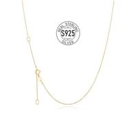 Silvora Chaîne Collier pour Femme en Argent 925 Fine Large 1,1 mm/1,5 mm Chaîne Gourmeete pour pendentif Chaîne à Maillons Argent/Or - 41 cm/46 cm/51 cm/55 cm/61 cm de Longueur pour Femmes