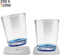 SILWY - 2 x gobelets avec fond magnétique - lui bleu - incl. 2 Nano-Gel-Pads - 0,25l