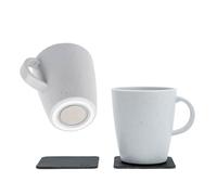 silwy® Dolomite Lot de 2 tasses magnétiques en plastique + 2 coussinets nano en métal pour camping-car, camping et bateau Anti-claquement, antidérapantes et incassables (WHITE)