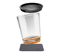 silwy® Gobelet magnétique de couleur orange avec couvercle anti-fuite et tampon en métal nano gel pour un placement et un transport sûrs, parfait pour le camping et le bateau
