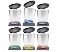 silwy® Gobelets magnétiques Multicolor (set de 6), sans BPA (tritan), couvercles et nano gel pads métalliques inclus