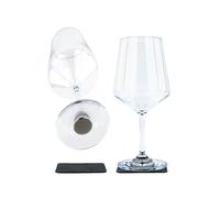 silwy® High-TECH Lot de 2 verres magnétiques en plastique pour vin classique avec coussinets en métal nano gel - Parfait pour le camping, la caravane et le bateau (vin // 0,5 l // 0,5 l)