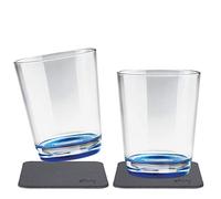 silwy Lot de 2 en Verre avec Soucoupe magnétique (Lui Blue)